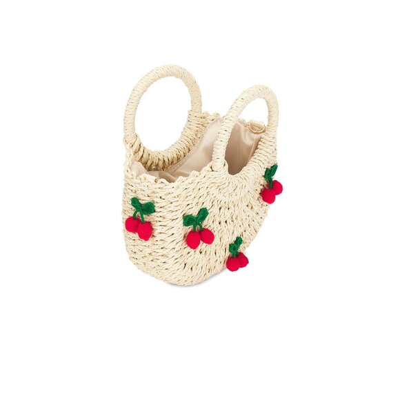 petit moments Cherry Straw Bag Color Beige ReV - Picture 5 of 5